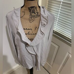 Armani Collezioni Light Gray Blouse size 10 - made in Italy